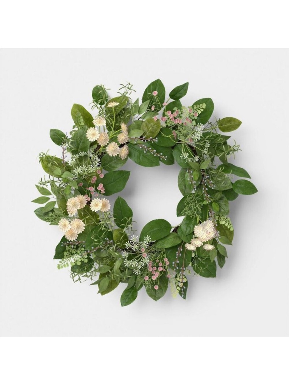 26" Wildslower Outdoor Patio Artificial Wreath Threshold Studio McGee NEW W/ TAG